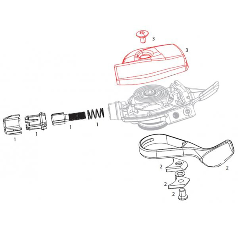 carcasa para mando de cambio derecho (tornillos incluidos)  trigger xx1