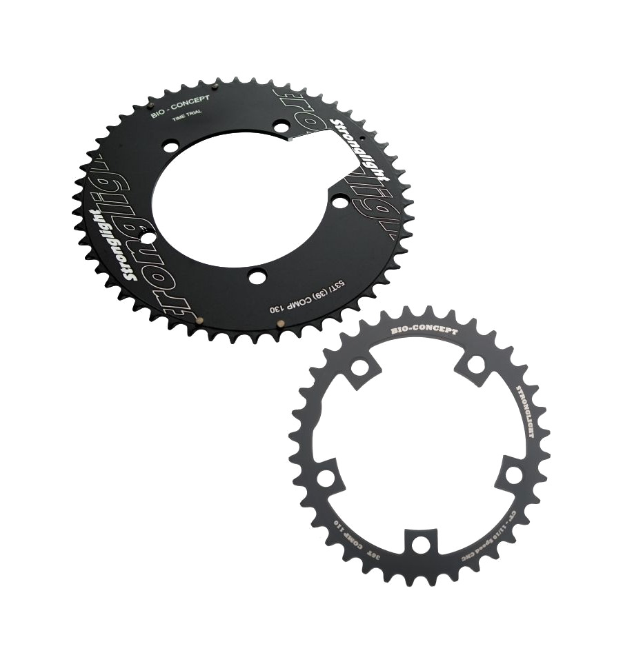 kit de platos ovalados stronglight para bicicletas de 10/11 velocidades bcd 110