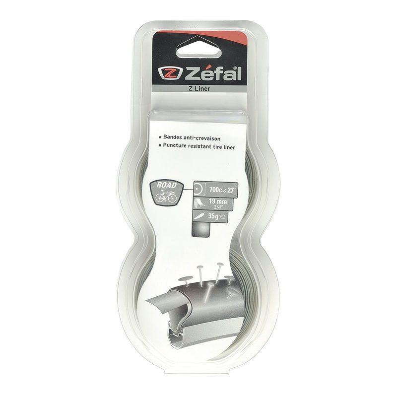 kit 2 cintas antipinchazos zefal para neumáticos de carrera 700c-19 mm - gran resistencia a la perforación
