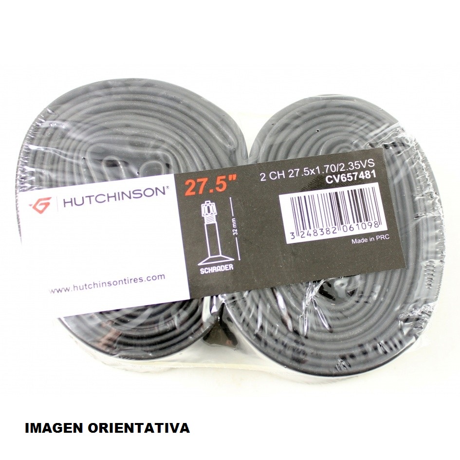 juego de 2 cámaras de aire hutchinson schrader para neumáticos de bicicleta 27.5x1.70-2.35 con válvula gruesa de 40mm