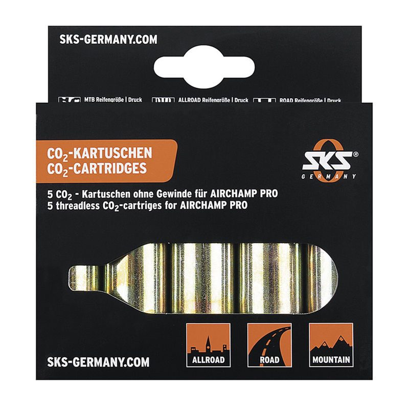 pack de 5 cartuchos co2 de 16g para inflar tus neumáticos