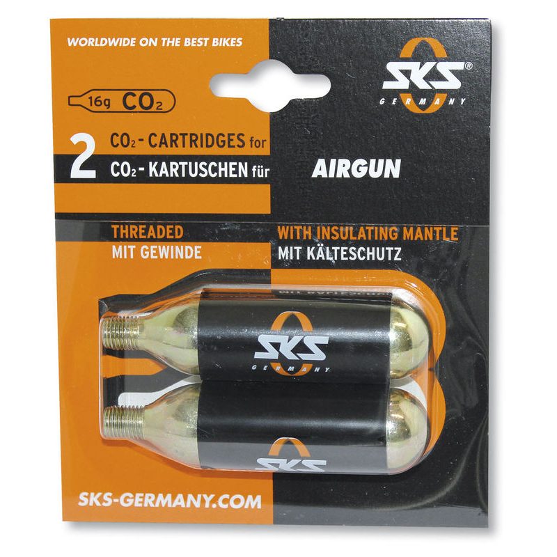 SKS 2 Stück 16 g CO2-Druckluftzylinderkartuschen zum Austausch – Marke SKS - Bild 1 von 1