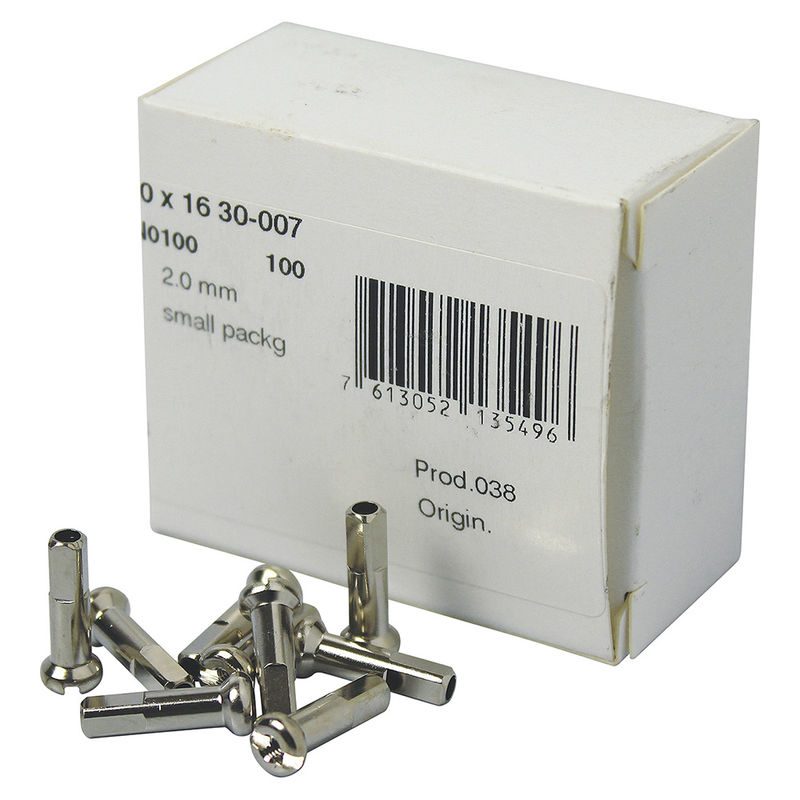 caja 100 cabecillas de radios dt swiss de latón de 2x16mm