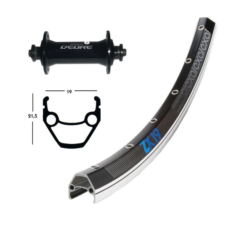 rueda delantera 36 agujeros 28x1.75 winora zx 19 shimano deore qr 100 mm (622-19)