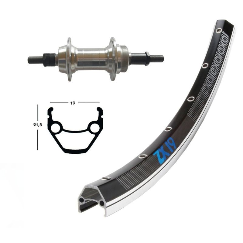rueda trasera 36 agujeros eje macizo con tuerca 26x1.75 winora zx 19 135 mm 6/7v (559-19)