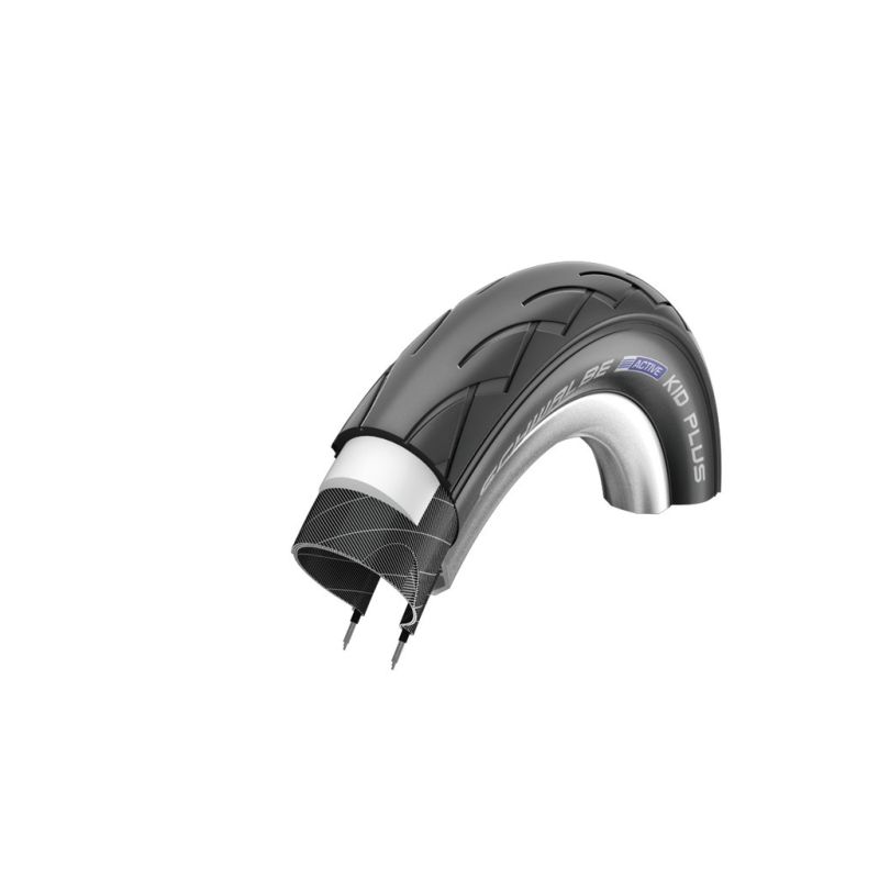 cubierta neumatico kid plus 14x1 3/8 puncture-guard activeline hs413 twinskin rigida negro 47-288