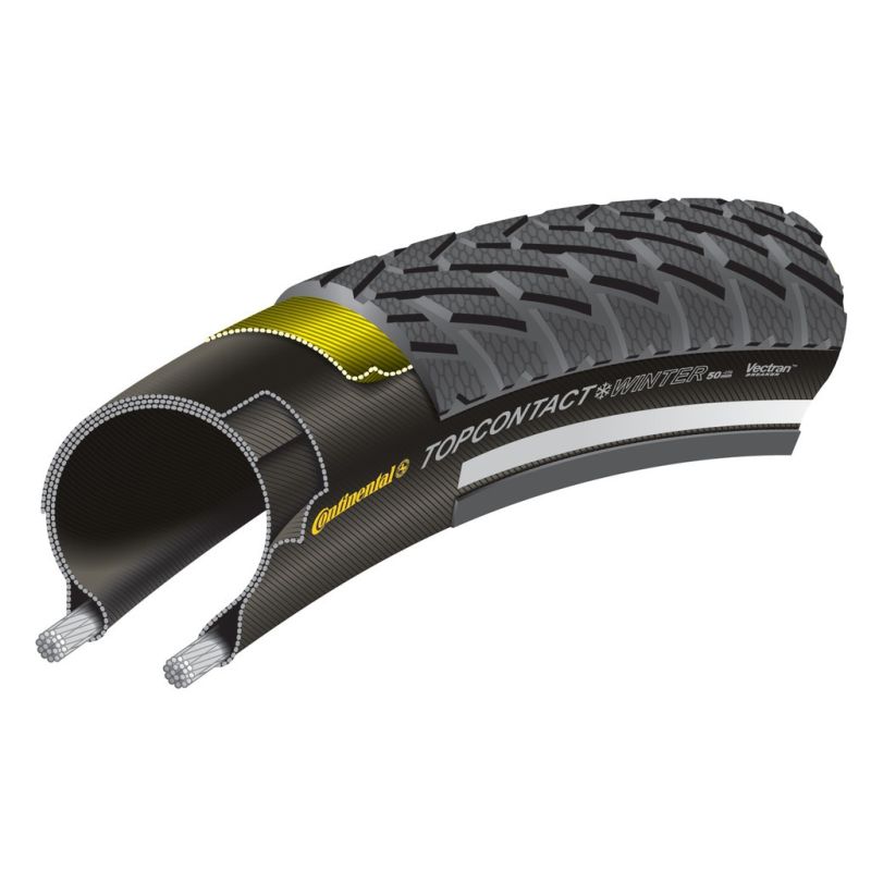 cubierta neumatico top contact ii winter premium 26x1.90 plegable negro reflectante 50-559