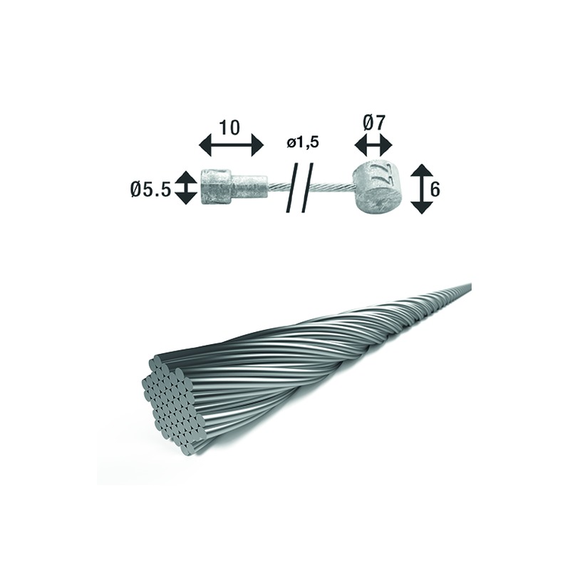 cable sirga de freno con doble cabeza 1.5mm - 2250mm br-x88