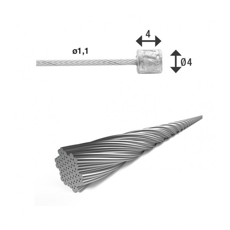 cable sirga sierga de cambio cabeza shimano/campagnolo/sram ø 4 x ø1.1 - 4000mm sh-x17