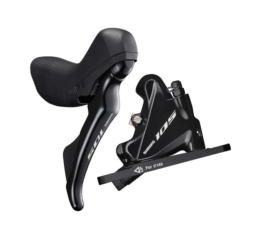 maneta de freno/cambio con pinza trasera  105 st-r7070 disc 140 mm flat mount 1000 mm sm-bh90