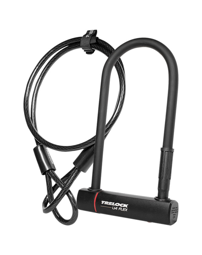 candado antirrobo en forma de u con soporte u4 flex zb 401 230 - 102 mm ø 14 mm