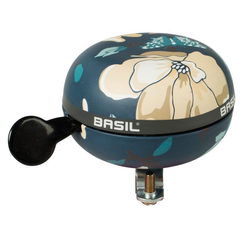 timbre metálico para bicicleta estampado magnolias  ding-dong 80 mm