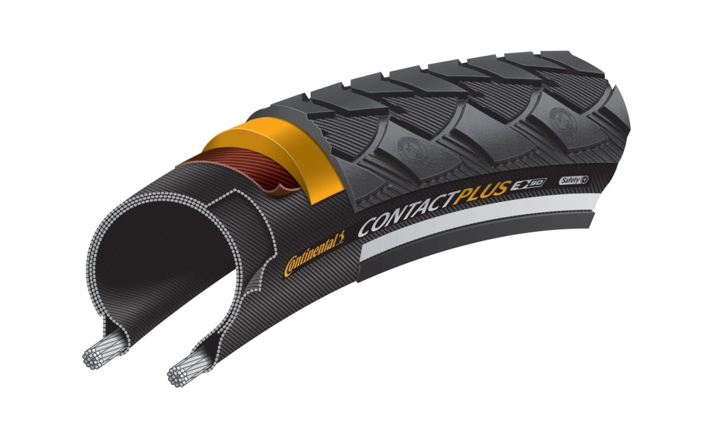 cubierta neumatico rigida para bicicleta reflectante contact plus 28x1.75 47-622
