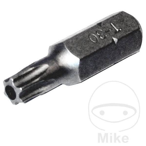 punta de destornillador torx con agujero t30 25 mm 1/4 = 6.3 mm