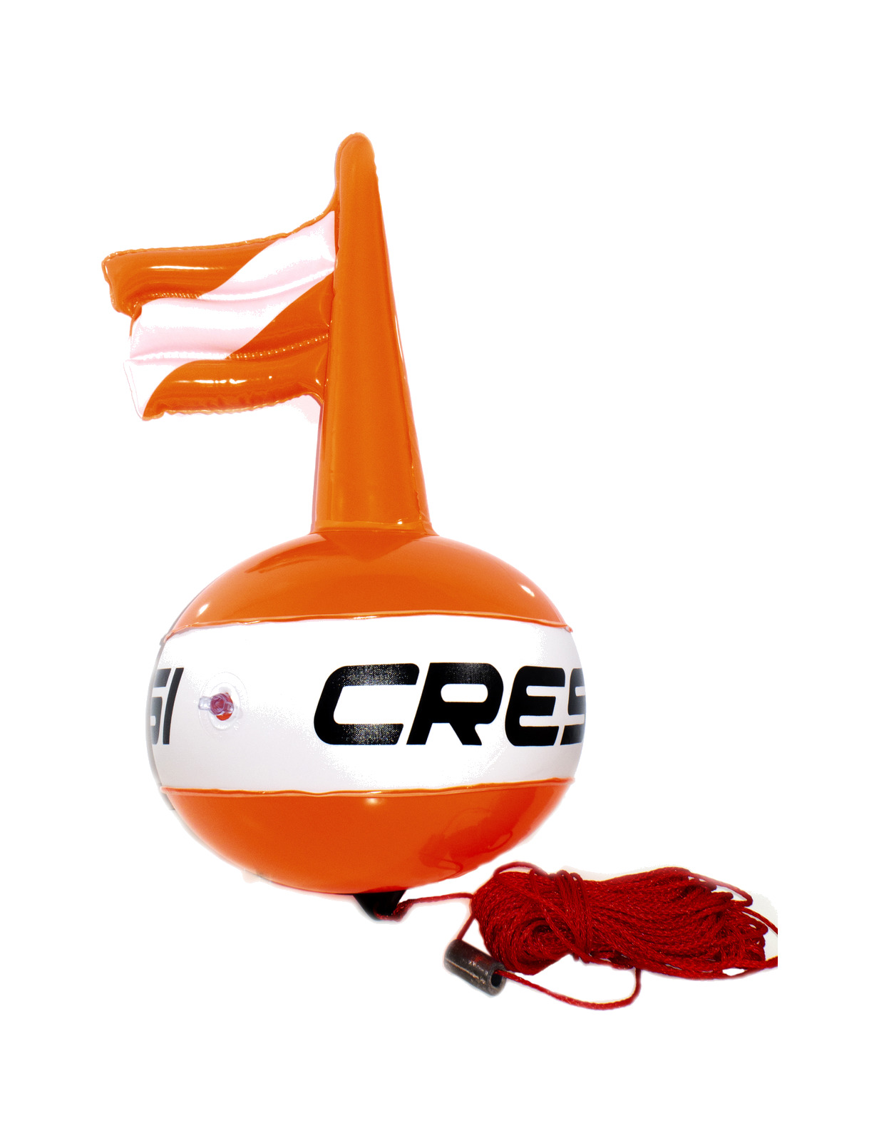 boya de buceo cressi para competición con banderín inflable y cabo lastrado