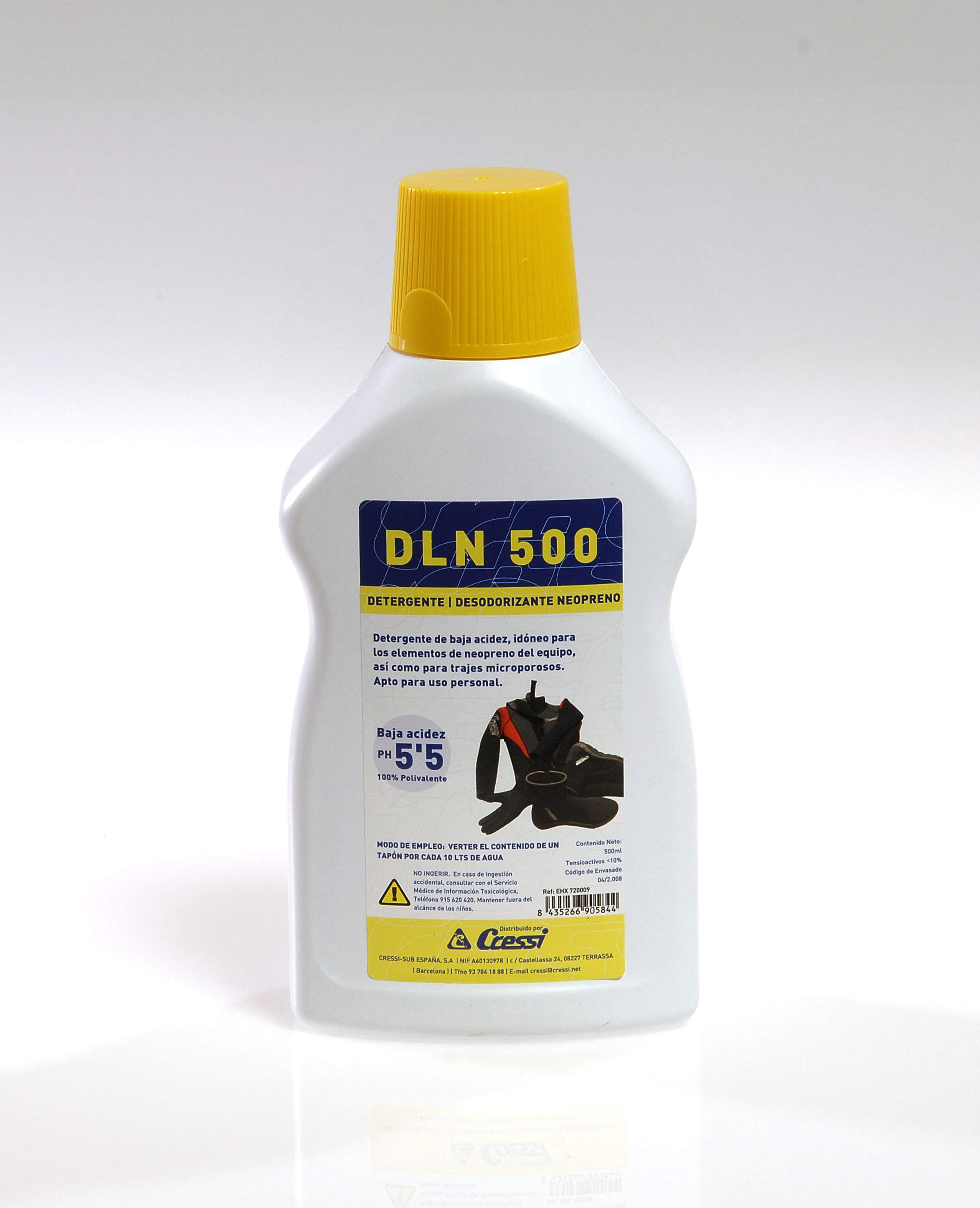 detergente limpieza neopreno 500ml dln|500 cressi - limpieza y cuidado para tu traje de neopreno