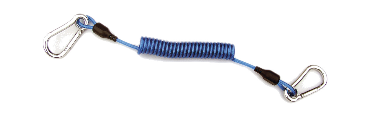 accesorio de buceo extensor acero + 2 mosquetones inoxidable equipo-embarcación azul