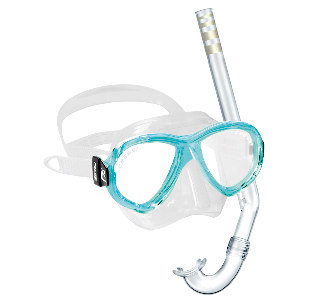 kit de snorkel para niños cressi perla junior con máscara y tubo minigringo