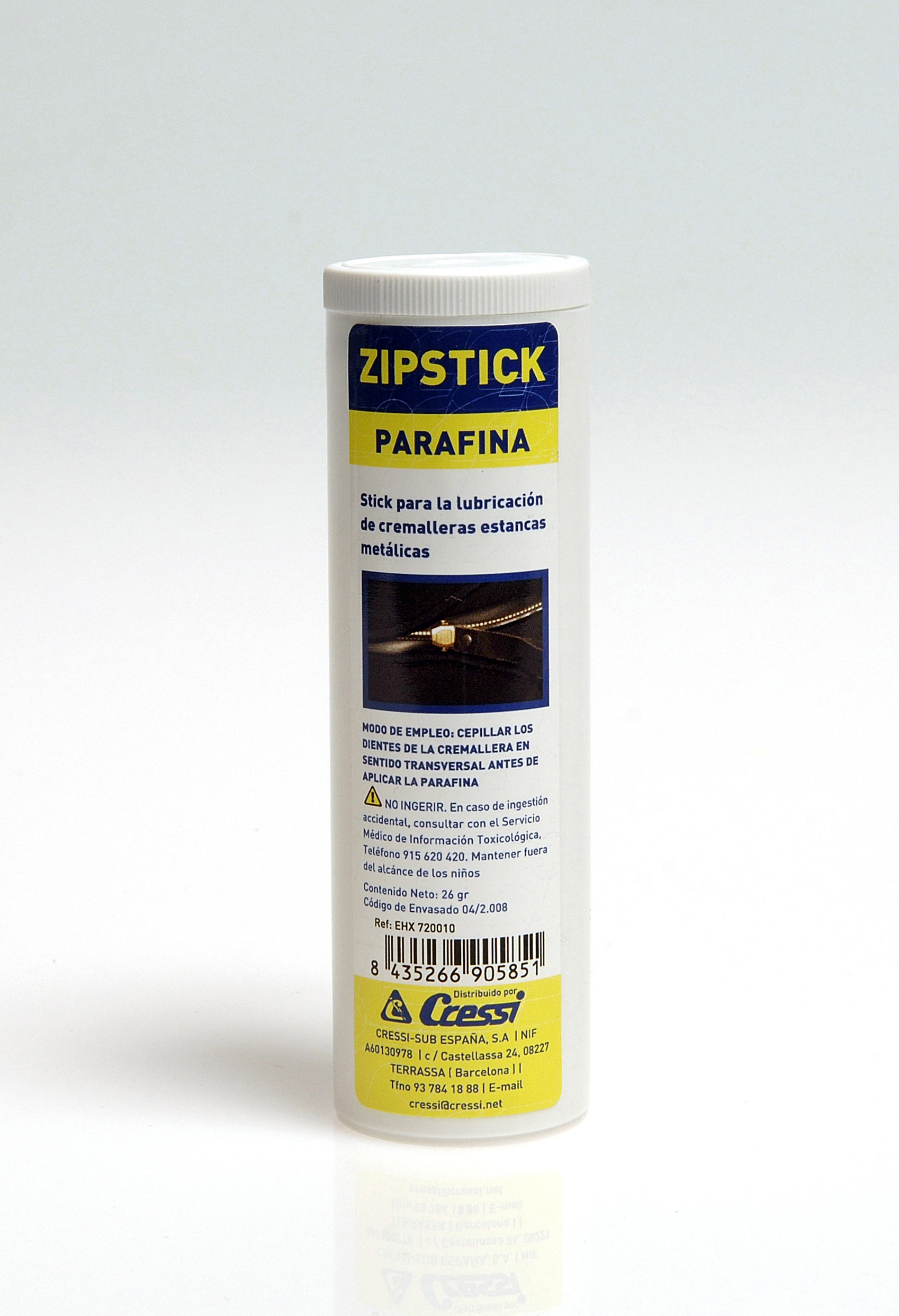 zipstick parafina - protección de cremalleras metálicas de trajes secos y semisecos
