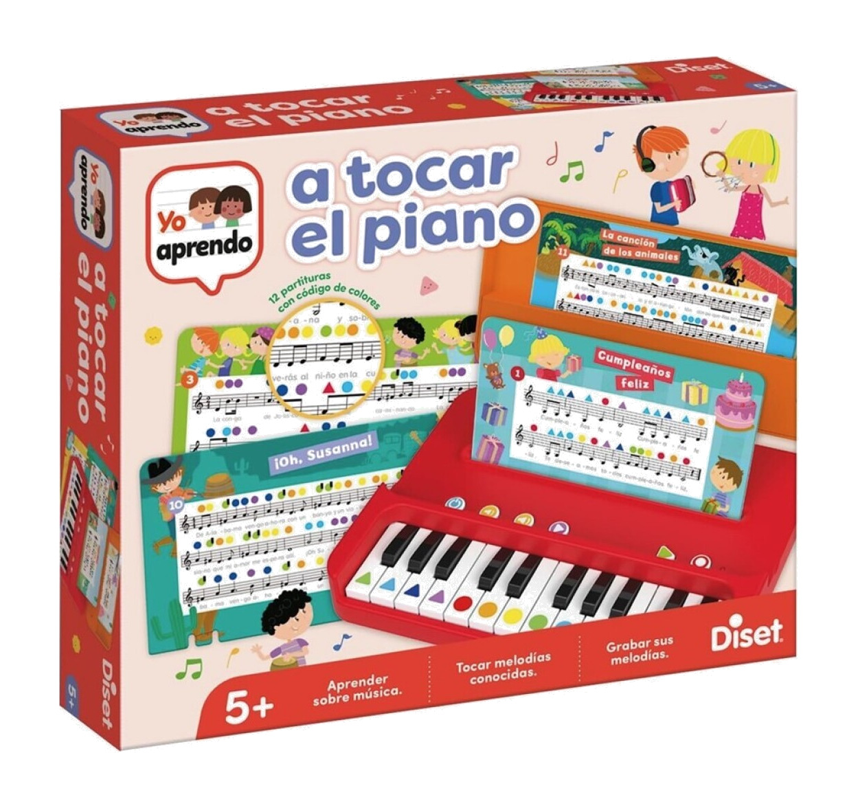teclado musical infantil con 12 partituras en maletín yo-aprendo-a-tocar-el-piano
