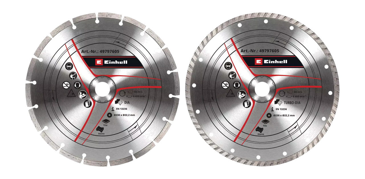 EINHELL Disque diamant turbo pour meuleuse d’angle 230X22,23X1,8MM 2 ...