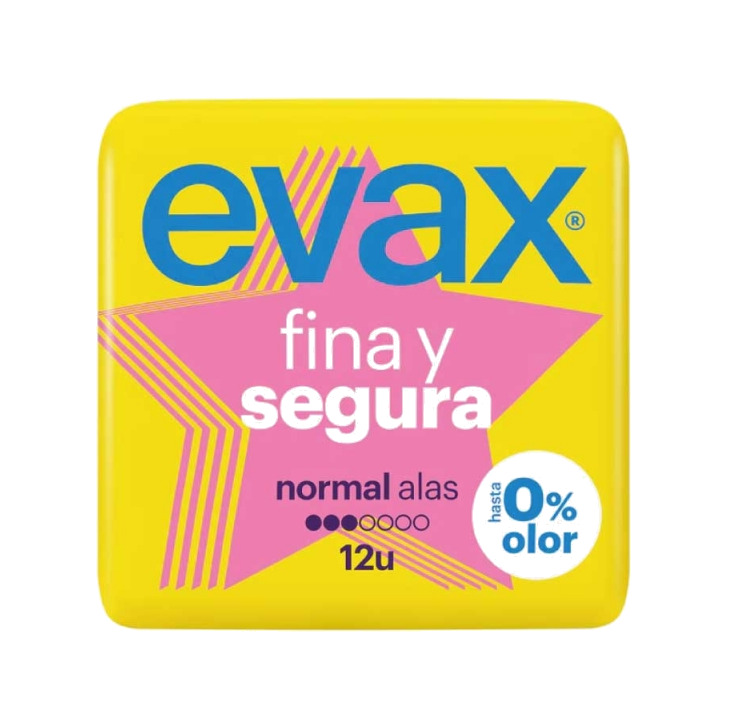 compresas femeninas con alas fina y segura (12 unidades)