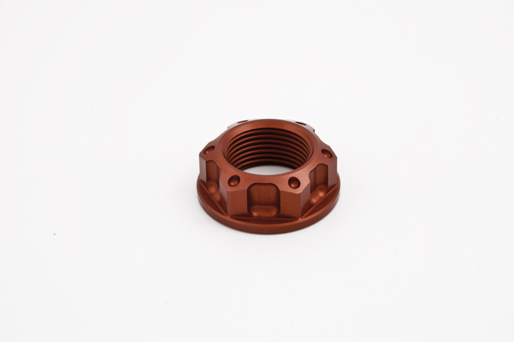 tuerca mecanizada aluminio ergal thunderbolt #003