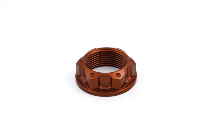 tuerca mecanizada de aluminio ergal thunderbolt #018