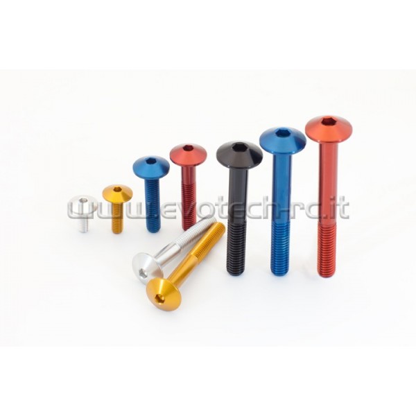 tornillo de aluminio ergal tcbei m4 de evotech - plata