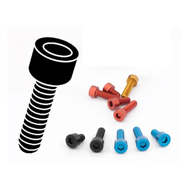 tornillo ergal tcei m5x8 de aluminio mecanizado