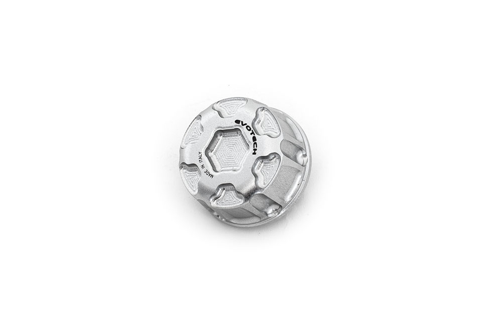 tapón de depósito de refrigerante de aluminio evotech para ducati y ktm