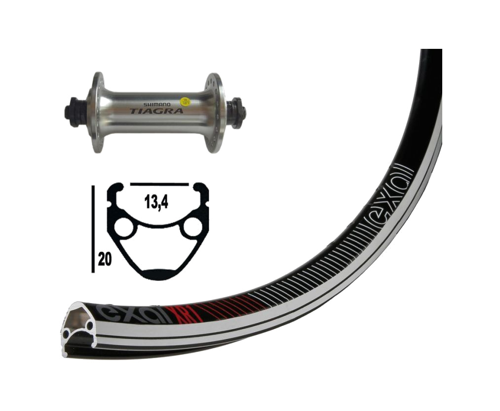 rueda delantera 32 agujeros 700c winora xr-1 shimano tiagra qr 100 mm (622-13)