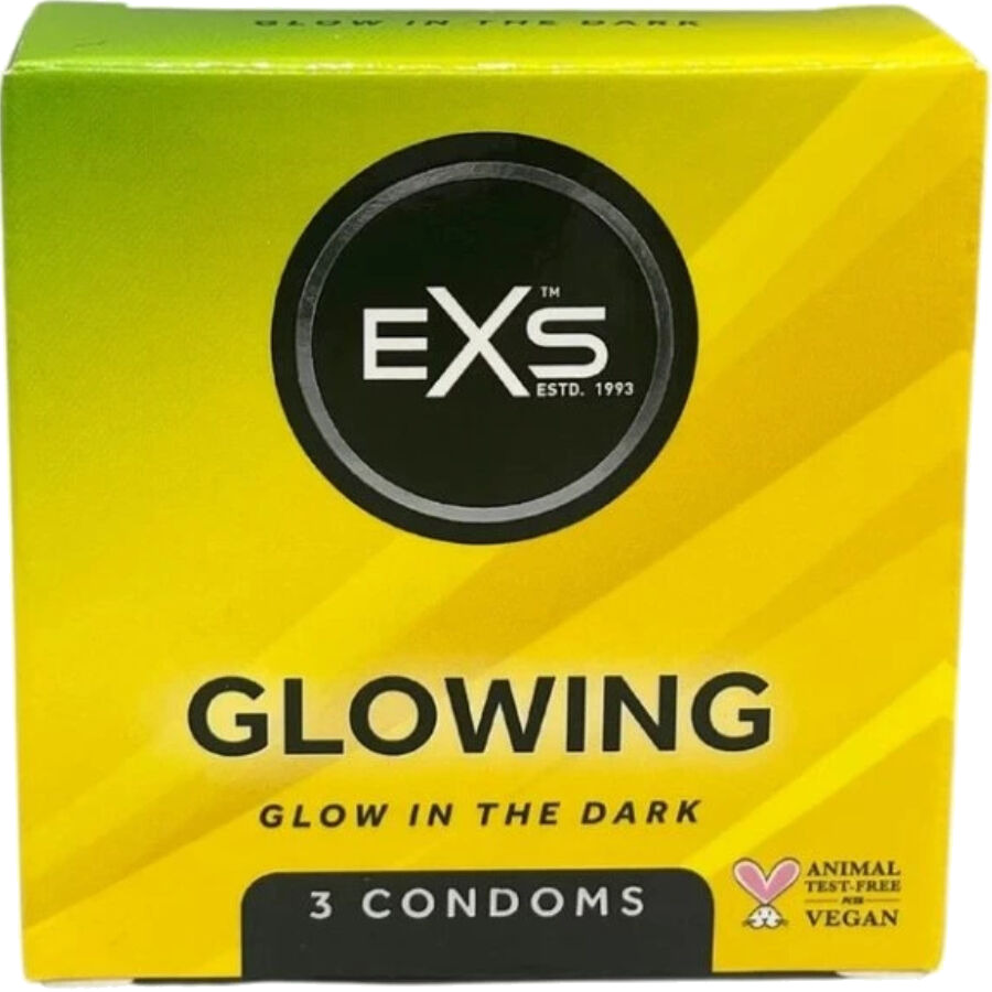 preservativos fluorescentes que brillan en la oscuridad glowing-3 uds