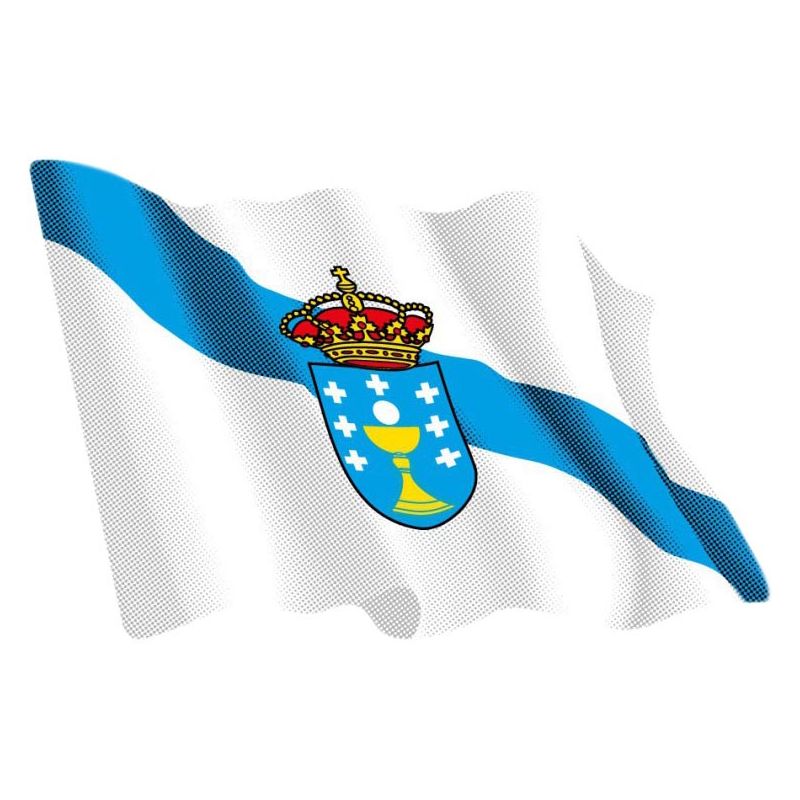 pegatina adhesivo bandera ondeante galicia  6x8 cm