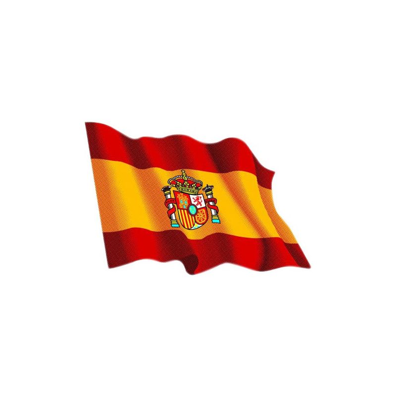 pegatina adhesivo bandera ondeante españa  6x8 cm