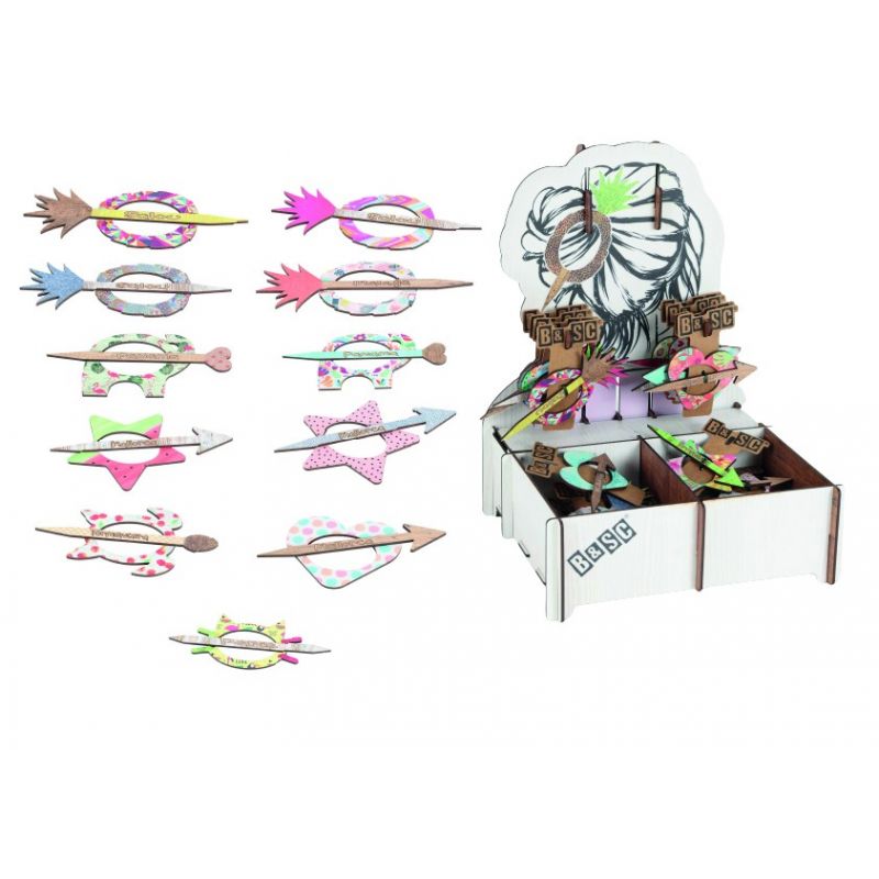 pasador de pelo decorado 6 cm (24u)