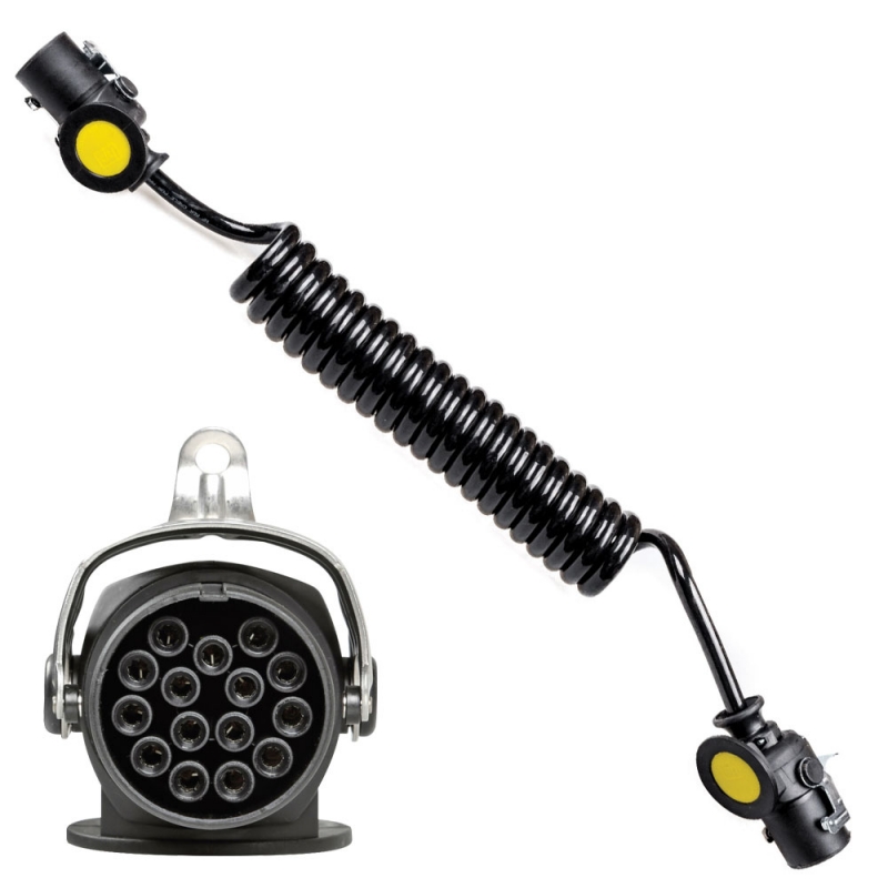 cable poliuretano con enchufe de remolque 15 polos 24v 3.5 m