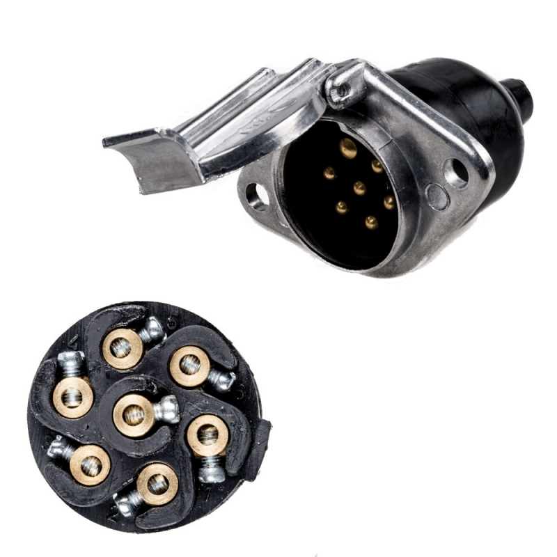 conector enchufe eléctrico remolque metal con tornillos type n 24v