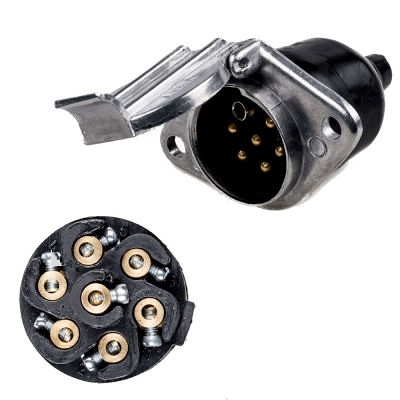 conector enchufe eléctrico remolque metal con tornillos  type s 24v
