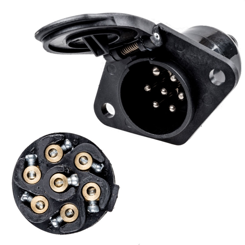 conector enchufe eléctrico remolque con tornillos type n 24v