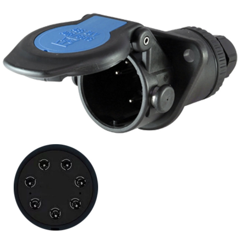 conector enchufe remolque 7 polos con tornillos  ebs/abs 24v