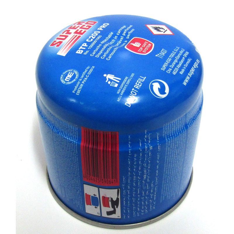 bombona gas para cocinas con sistema de seguridad super ego c200 190 gr