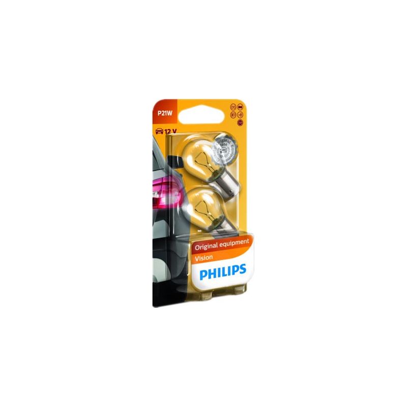 blister 2 lámparas bombillas  p21w standard philips 12v 21w ba15s