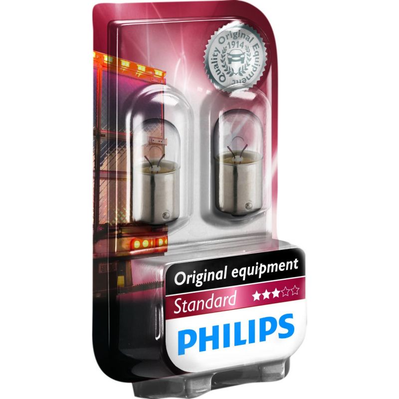 blíster 2 bombillas estandar  r5w philips 24v 5w ba15s