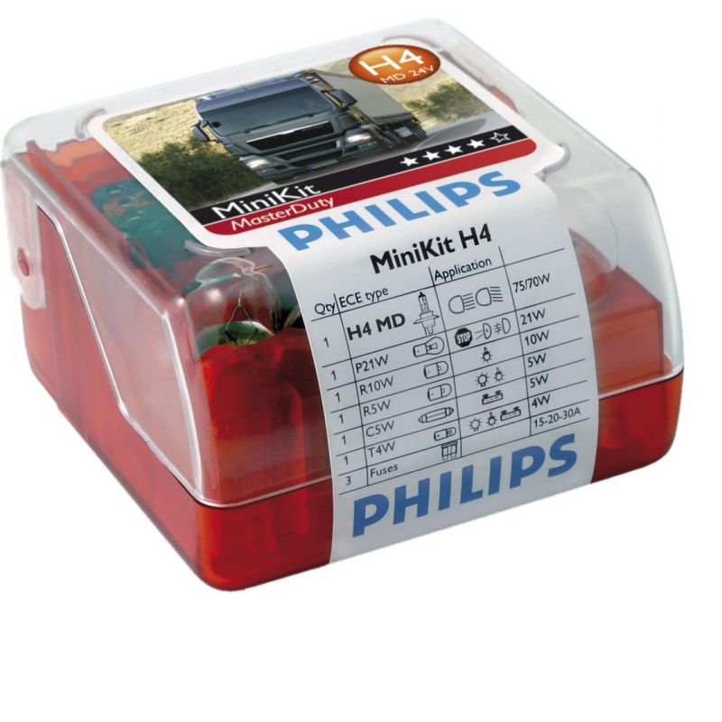 lampara bombilla  minikit h4 masterduty philips 24v