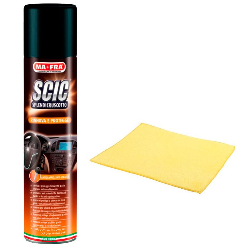 limpia salpicadero protector con bayeta scic orange 600 ml