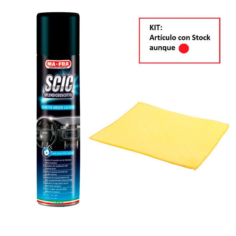 limpia salpicadero renovador con bayeta scic oceano 200 ml