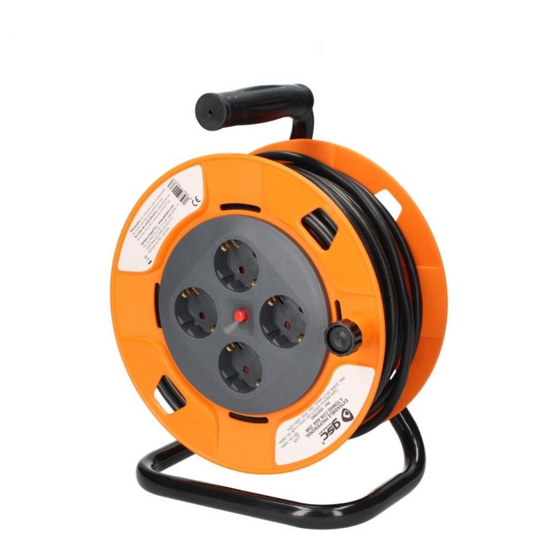 alargadera enrollacables profesional 4 enchufes  3x1.5 mm 25 m