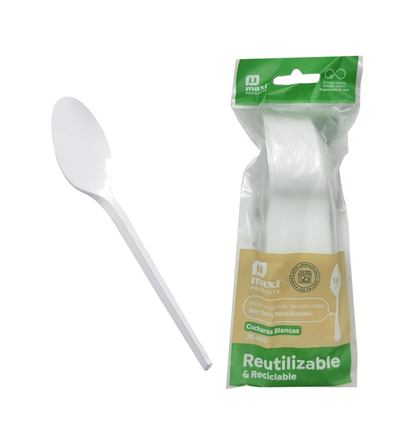 cuchara de plástico reciclable 16,5cm (20 uds)