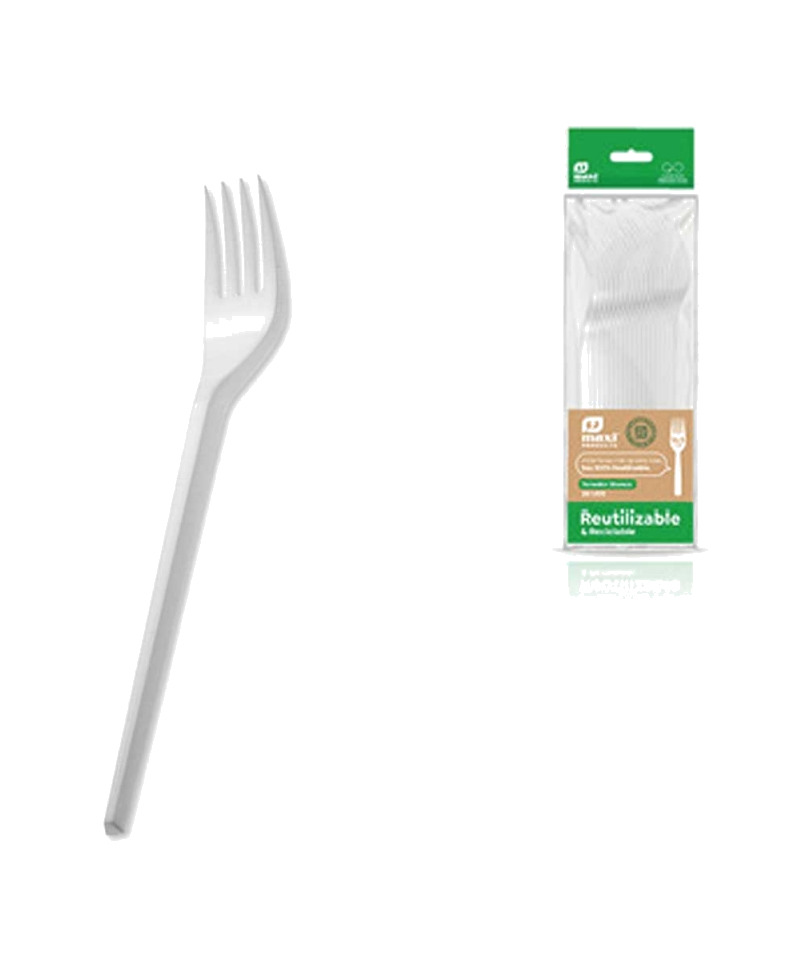 FASEBA Tenedor de plástico reciclable 16,5CM (20 UNIDADES)